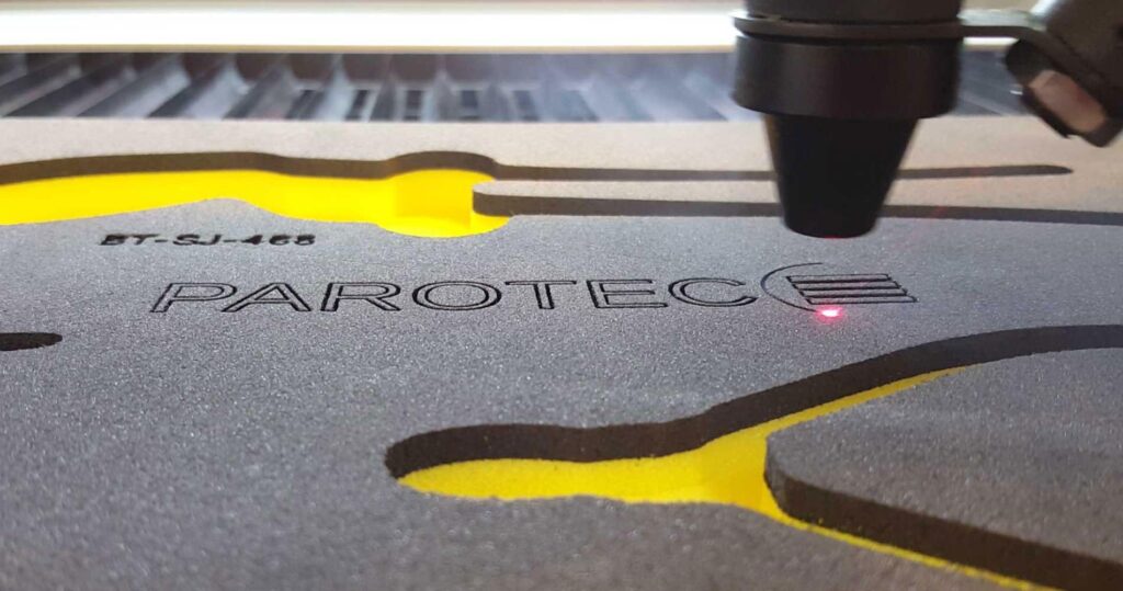 Laser cutting foam